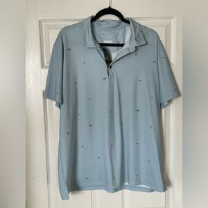 HOOLIE Mens Golf Polo Shirt - Light Blue Embroidered Helicopter Military - XL